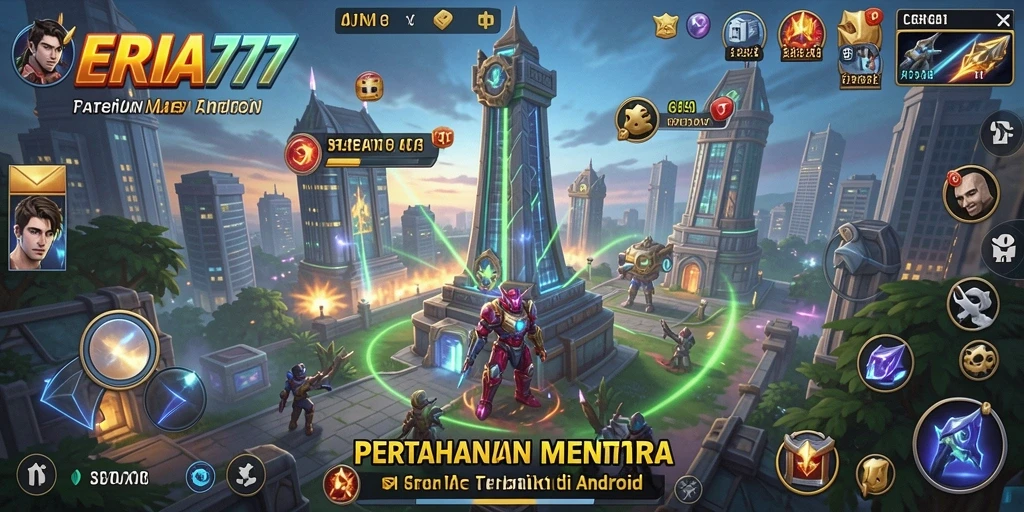 Tampilan seru dari gameplay Tower Defense di CERIA777.