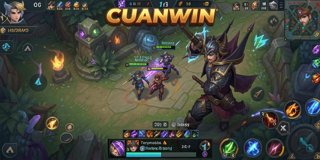 Tampilan gameplay seru dari game MOBA CUANWIN.