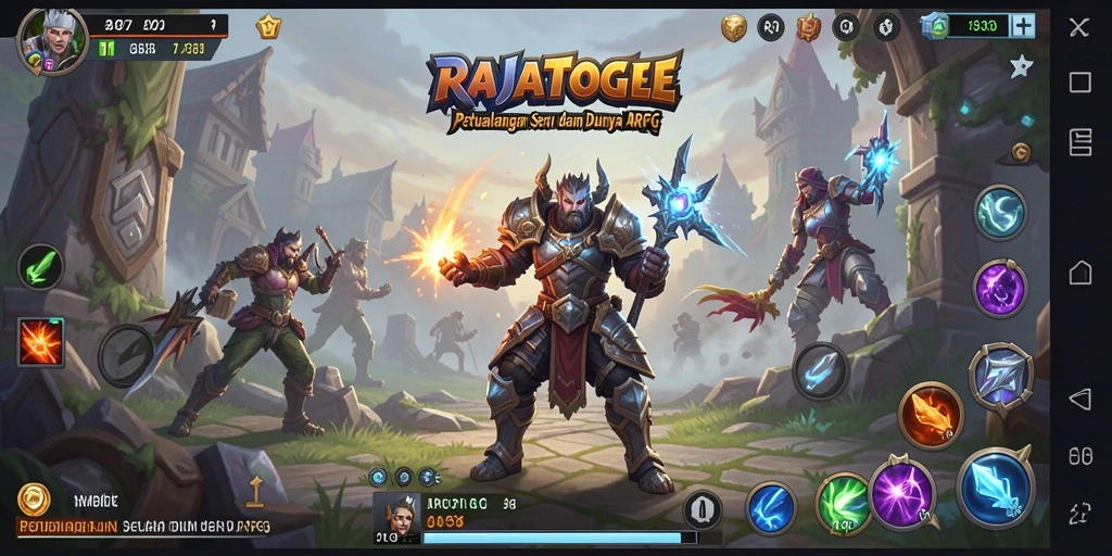 Tangkapan layar menunjukkan aksi seru dalam game ARPG RAJATOGEL.
