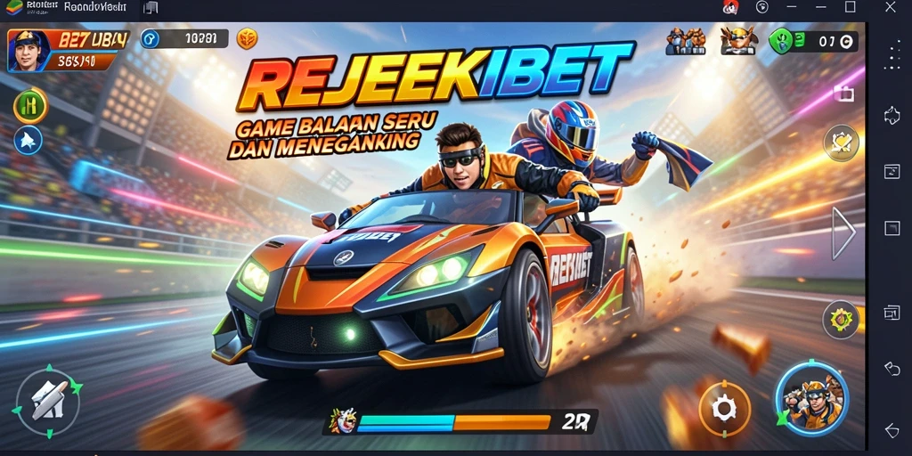 Tampilan gameplay balapan intens di REJEKIBET.
