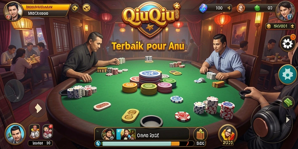 Tampilan menawan dari game QiuQiu V21 saat bermain.