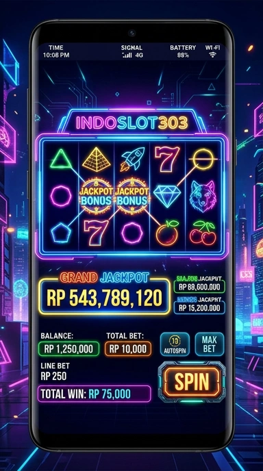 Tampilan antarmuka aplikas indoslot303 yang intuitif.